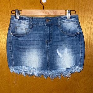Distressed Denim Dollhouse Mini Skirt